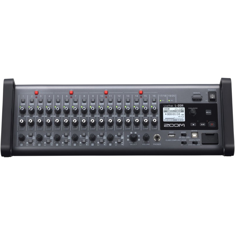 Zoom L-20R LiveTrak Digital Mixer Recorder - 20 Channels