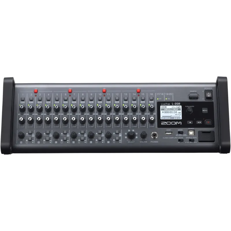 Zoom L-20R LiveTrak Digital Mixer Recorder - 20 Channels- 2 Years Warranty
