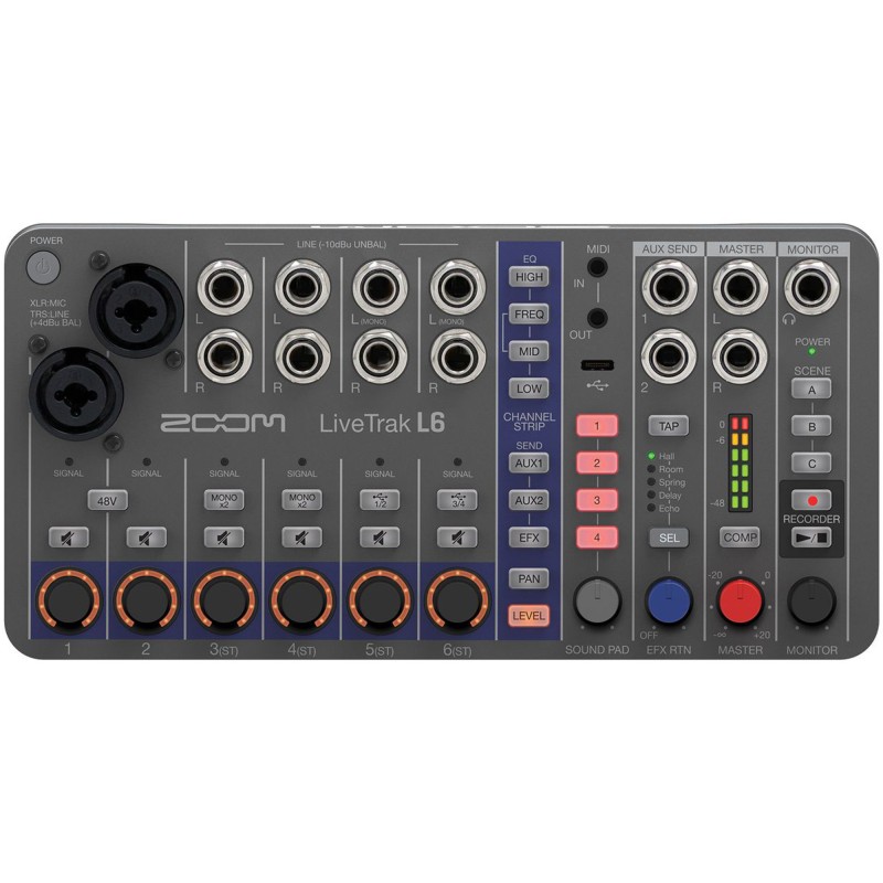 Zoom L6/230EU LiveTrak Digital Mixer Recorder - 10 Channels