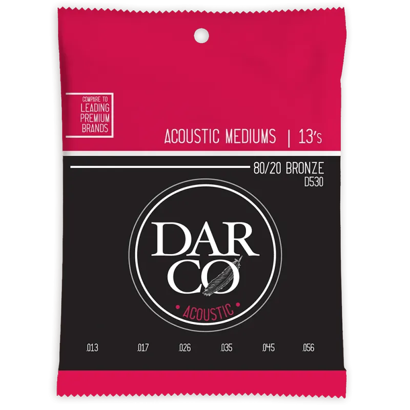 Martin Strings D530 Darco Acoustic Guitar Set 80/20 Bronze Medium - 0.13 - 0.56 Martin Strings D530 Darco Acoustic Guitar Set 80/20 Bronze Medium - 0.13 - 0.56