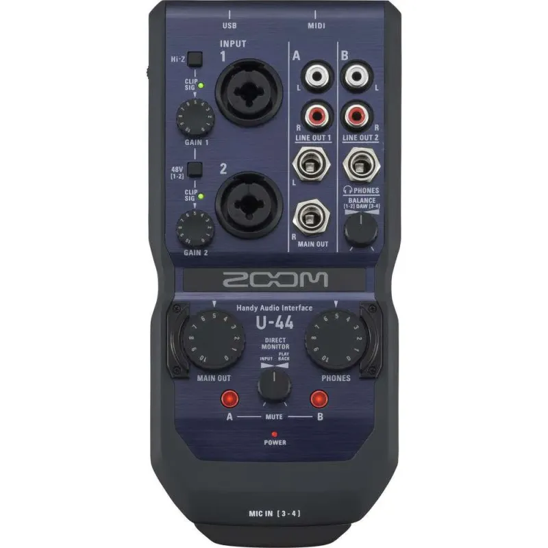 Zoom U44 Handy Audio Interface- 2 Years Warranty