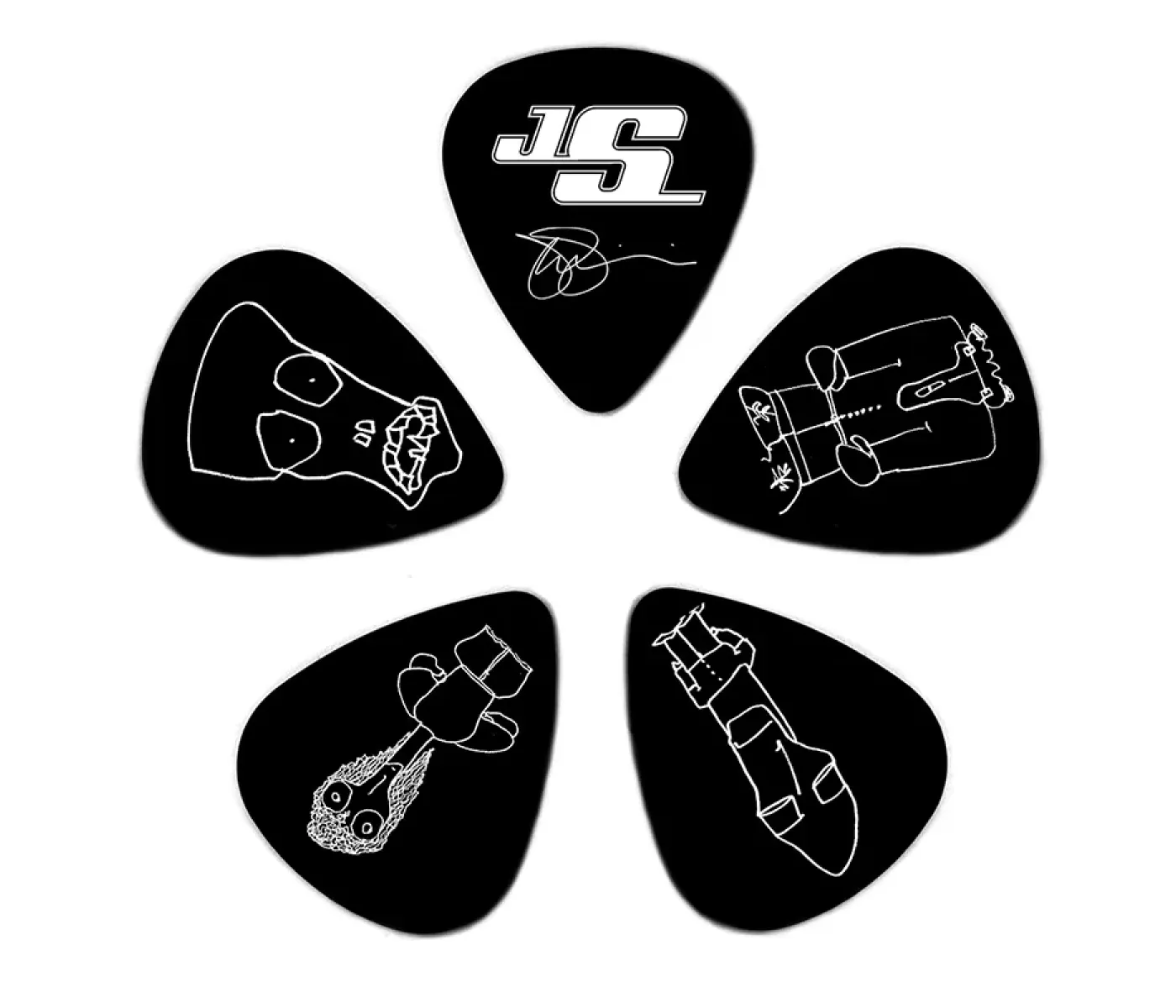 D'Addario 1CBK2-10JS Planet Waves Joe Satriani Light Gauge (.50mm) Guitar Picks Black - 5 pieces