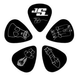 D'Addario 1CBK2-10JS Planet Waves Joe Satriani Light Gauge (.50mm) Guitar Picks Black - 5 pieces