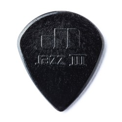 Jim Dunlop 47P3S Nylon Jazz III Black Stiffo Point Tip Guitar Pick 1.38mm - 6 Picks