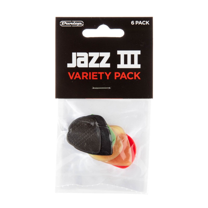 Jim Dunlop PVP103 Jazz lll Picks Variety Pack - 6 Picks