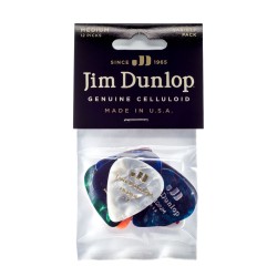 Jim Dunlop PVP106 Celluloid Picks Variety Pack - Medium Gauge - 12 Picks