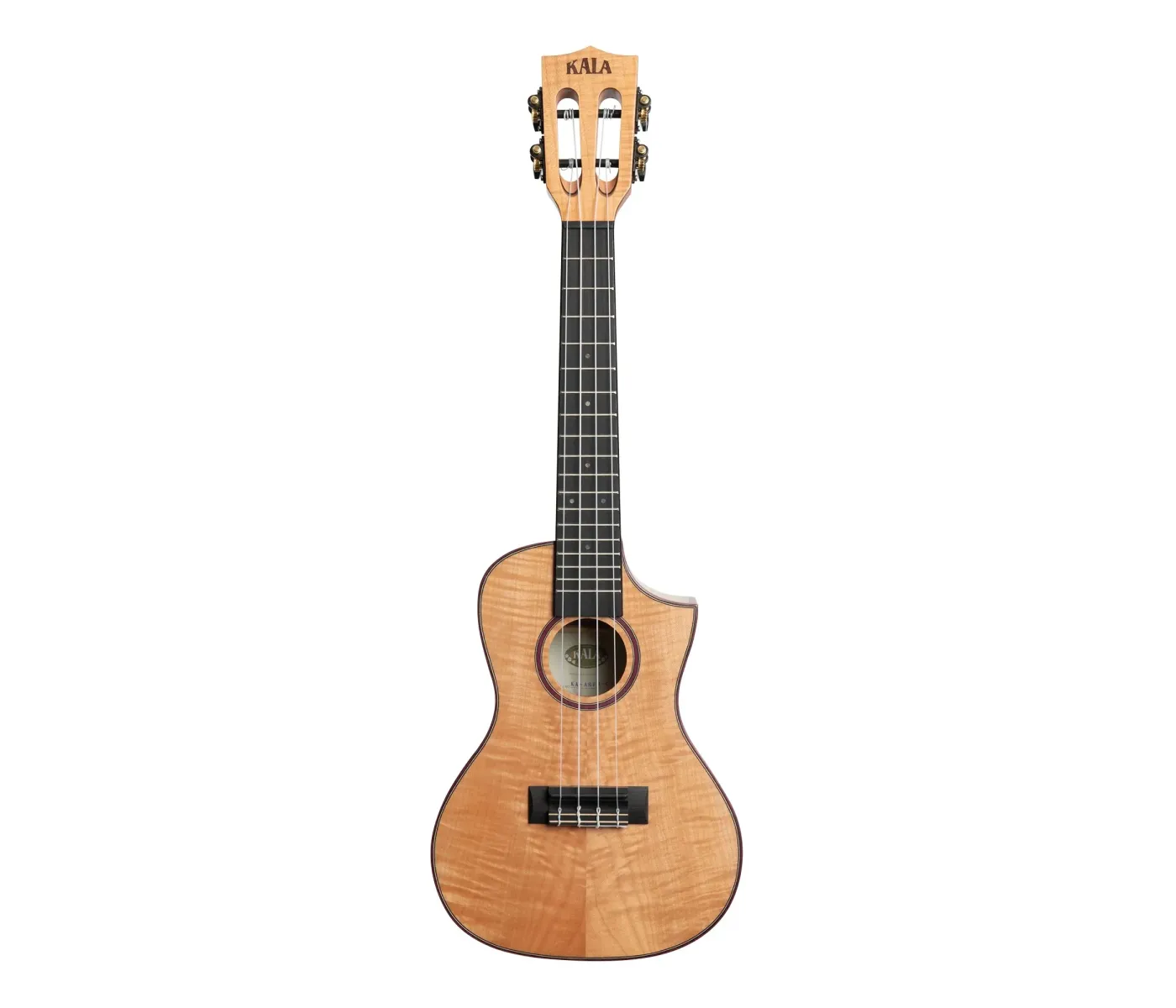 Kala Solid Flame Maple Series Concert Ukulele Cutaway - Natural Maple - Without Bag