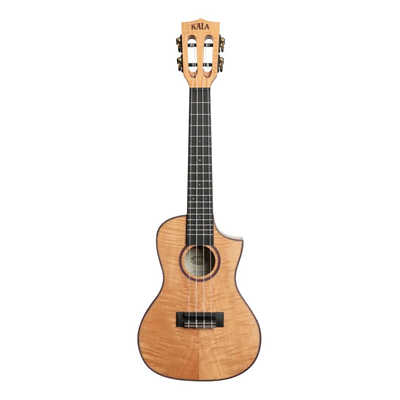 Kala Solid Flame Maple Series Concert Ukulele Cutaway - Natural Maple - Without Bag Kala Solid Flame Maple Series Concert Ukulele Cutaway - Natural Maple - Without Bag