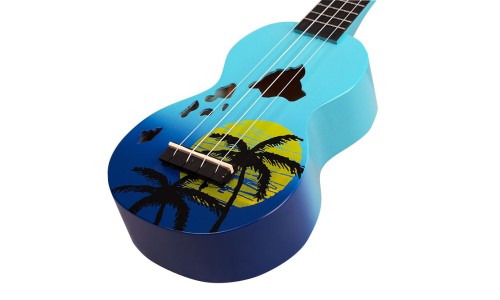 Mahalo MD1HABUB Ukulele Soprano " Hawaii " Designer Series Blue Burst with Bag