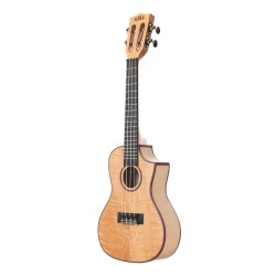 Kala Solid Flame Maple Series - Concert Ukulele - Cutaway - Natural Maple - WITHOUT BAG