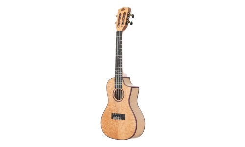 Kala Solid Flame Maple Series - Concert Ukulele - Cutaway - Natural Maple - WITHOUT BAG