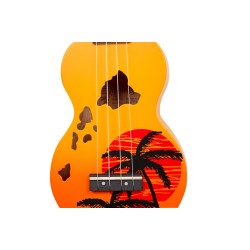 Mahalo MD1HBORB Ukulele Soprano " Hawaii " Designer Series Orange Burst with Bag