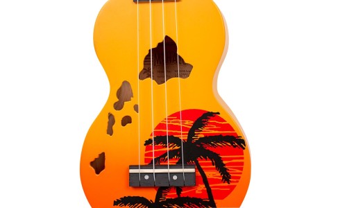 Mahalo MD1HBORB Ukulele Soprano " Hawaii " Designer Series Orange Burst with Bag