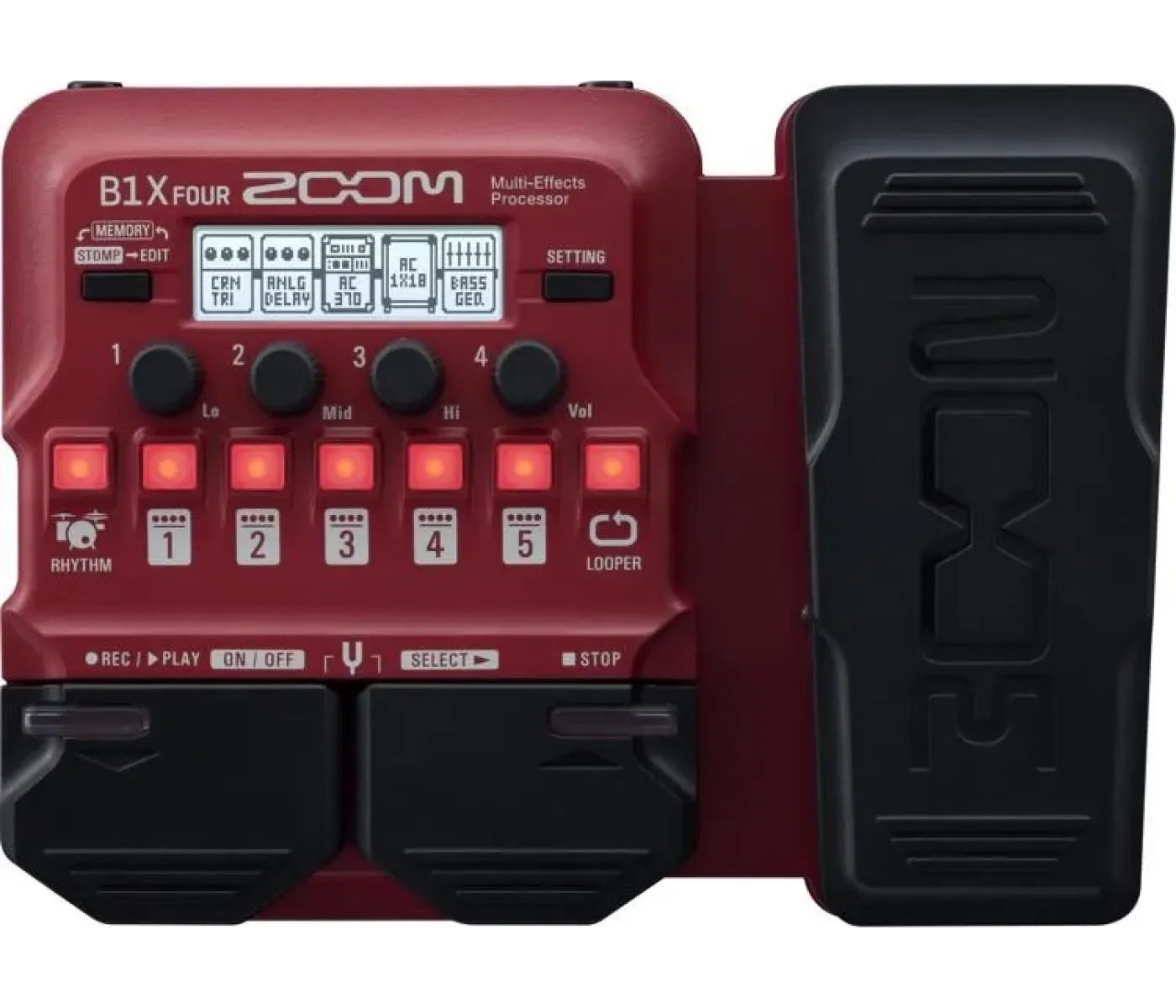 Zoom B1X FOUR Bass Multi-Effects Processor with Expression Pedal- 2 Years Warranty