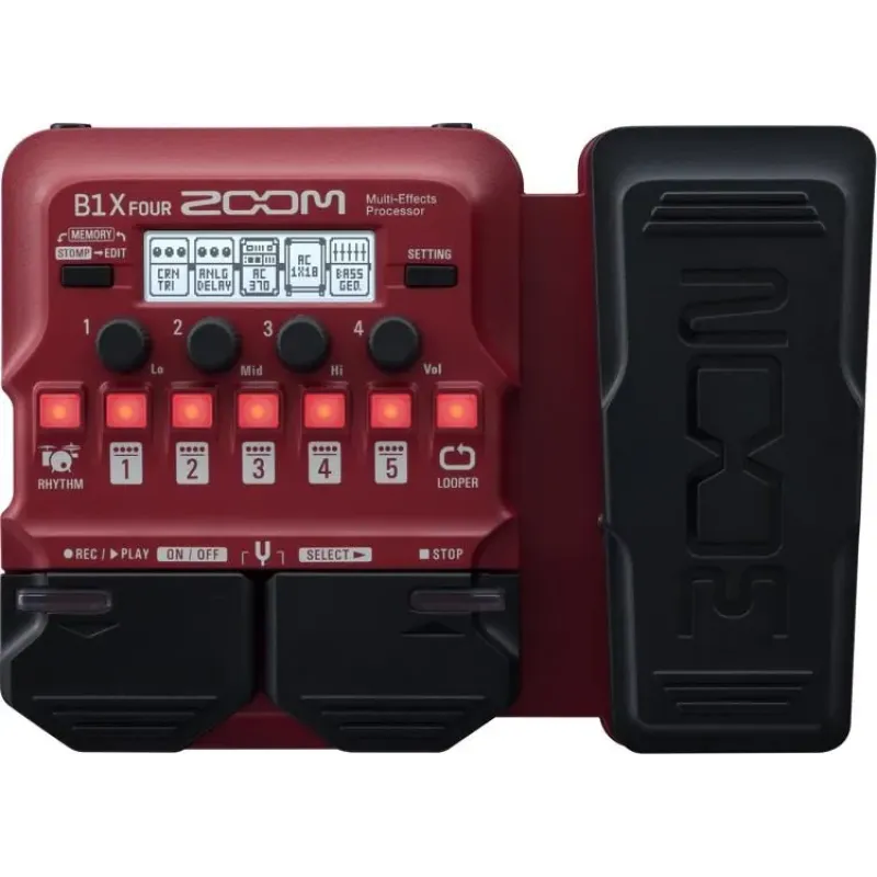 Zoom B1X FOUR Bass Multi-Effects Processor with Expression Pedal- 2 Years Warranty