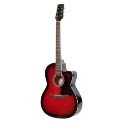 Carlos C901RDS Acoustic Guitar - Shaded Red