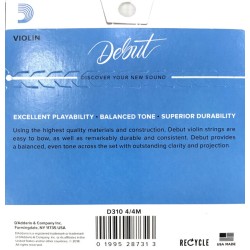 D'Addario D310 Debut Violin String 4/4 - Medium