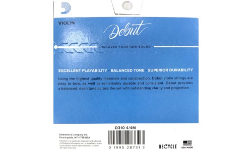 D'Addario D310 Debut Violin String 4/4 - Medium