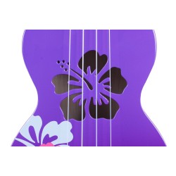 Mahalo MD1HBPPB Ukulele Soprano " Hibiscus " Designer Series Purple Burst with Bag