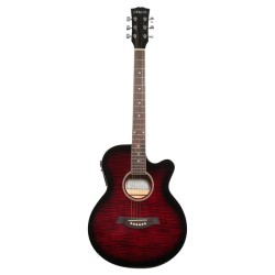 Carlos F511EQ-RDS Semi-Acoustic Guitar - Shaded Red