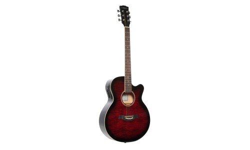 Carlos F511EQ-RDS Semi-Acoustic Guitar - Shaded Red