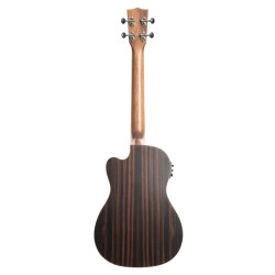 Kala Solid Spruce Top Striped Ebony Series Baritone Semi-Acoustic Ukulele - Included Bag