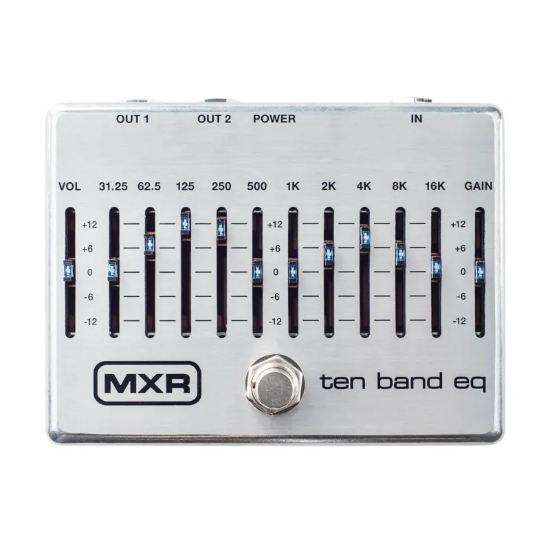 Jim Dunlop M108S-UK MXR Ten Band EQ Pedal - Silver Jim Dunlop M108S-UK MXR Ten Band EQ Pedal - Silver
