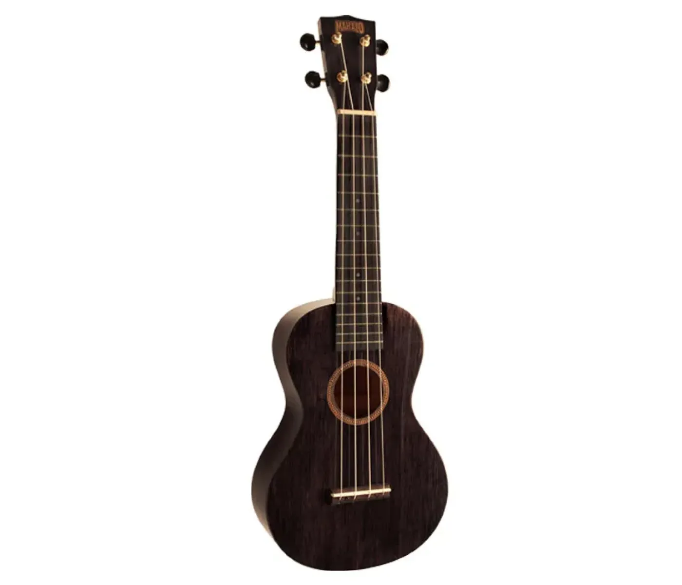 Mahalo Ukulele Concert Hano Series Translucent Black with Bag_B stock