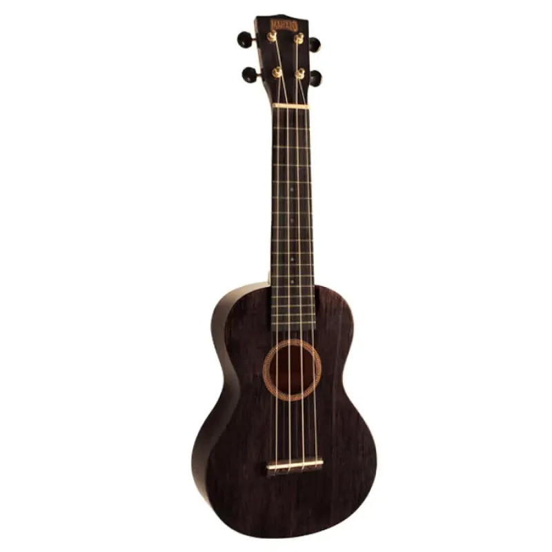 Mahalo Ukulele Concert Hano Series Translucent Black with Bag_B stock
