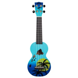 Mahalo MD1HABUB Ukulele Soprano " Hawaii " Designer Series Blue Burst with Bag