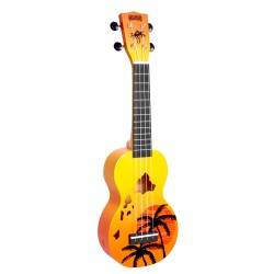 Mahalo MD1HBORB Ukulele Soprano " Hawaii " Designer Series Orange Burst with Bag