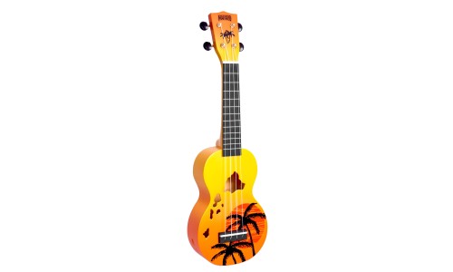 Mahalo MD1HBORB Ukulele Soprano " Hawaii " Designer Series Orange Burst with Bag