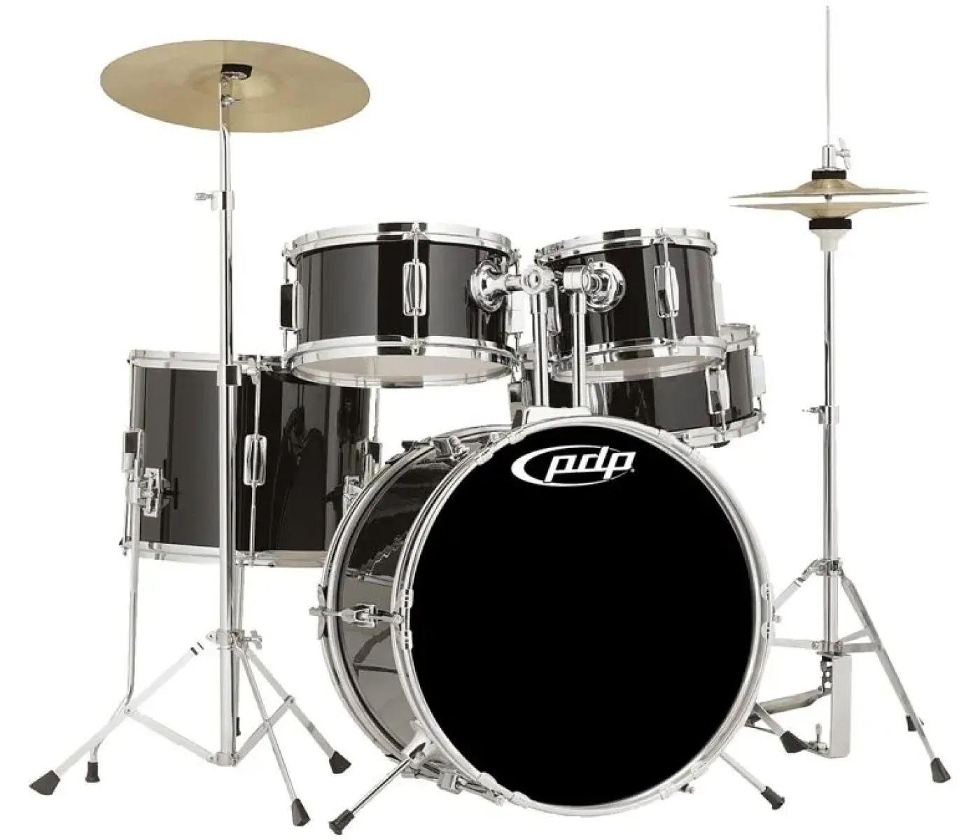 PDP Drums PDJR18KTCB Player 5-Pieces Complete Junior Drumset with Cymbals - Piano Black PDP Drums PDJR18KTCB Player 5-Pieces Complete Junior Drumset with Cymbals - Piano Black