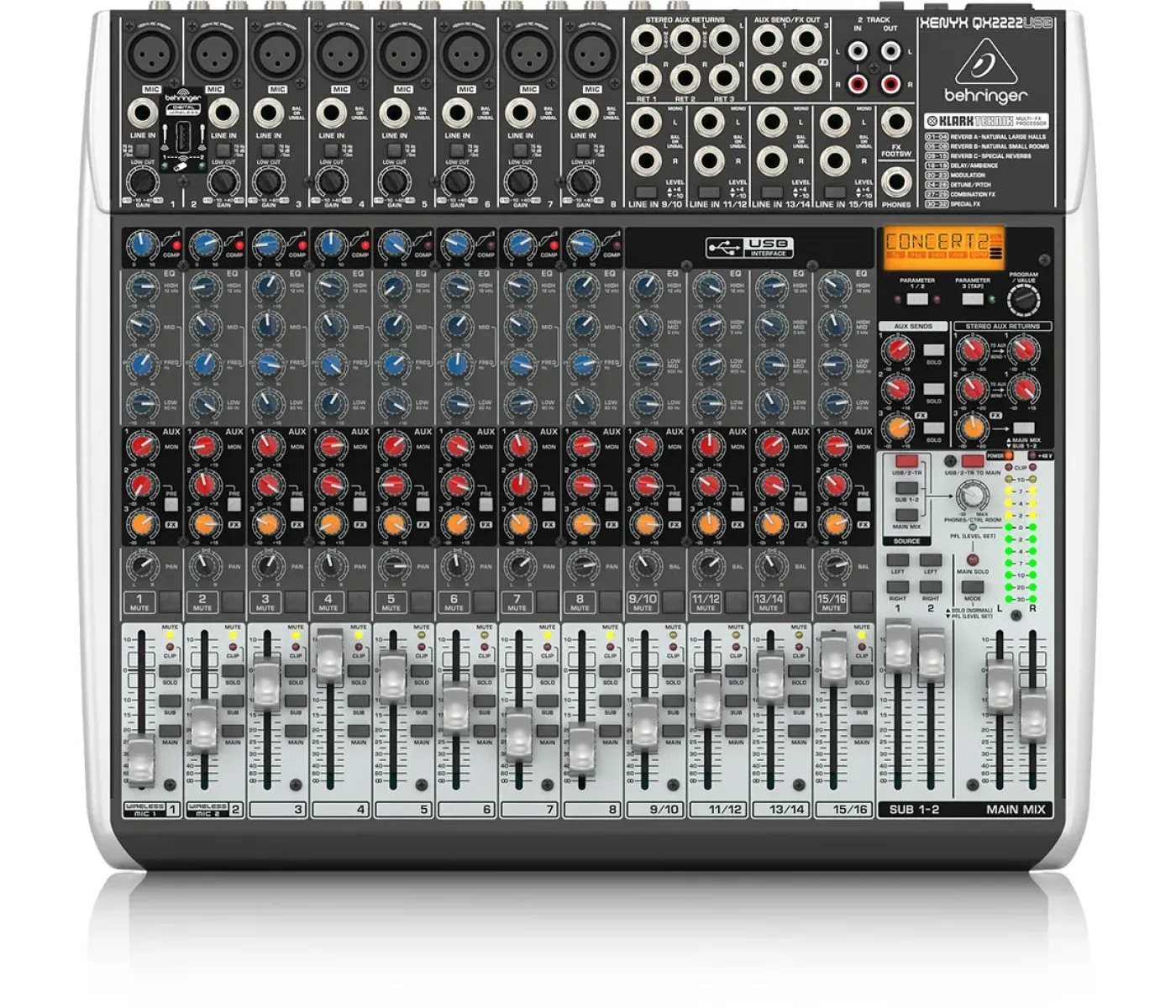 Behringer Xenyx QX2222USB Mixer with USB and Effects
