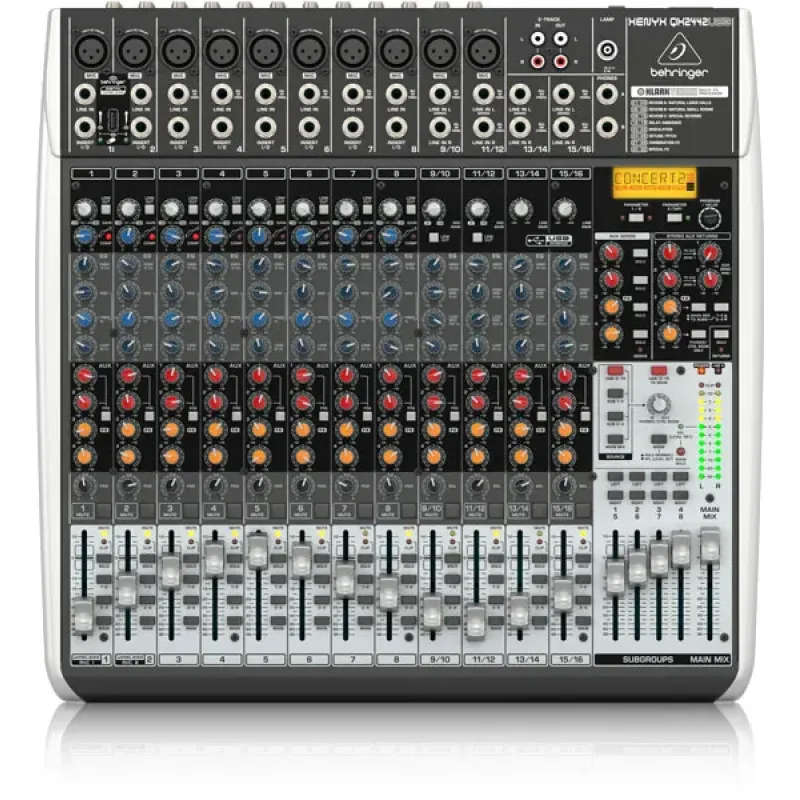 Behringer QX2442USB Premium 24-Input 4/2-Bus Mixer Analog Mixer with USB/Audio Interface