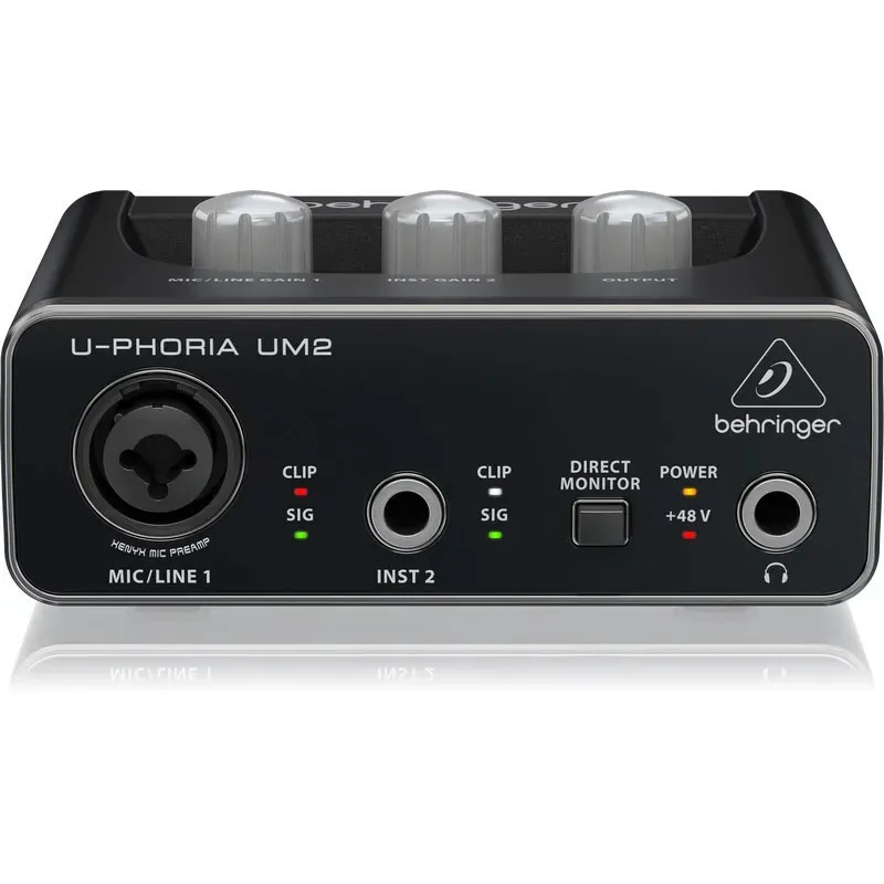 Behringer UM2 Audiophile 2x2 USB Audio Interface with XENYX Mic Preamplifier