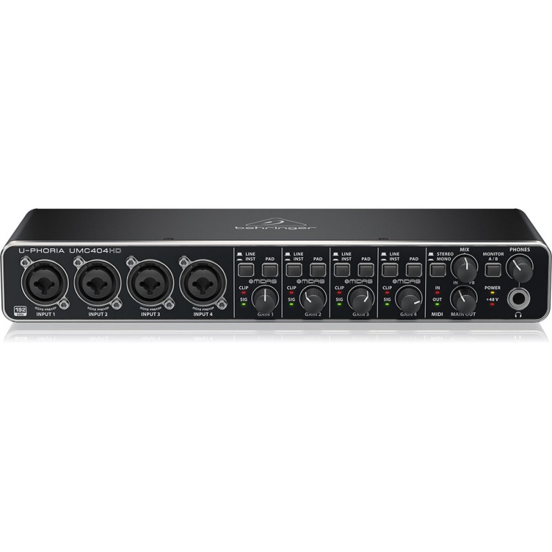 Behringer U-Phoria UMC404HD USB Audio Interface with Midas Mic Preamplifiers