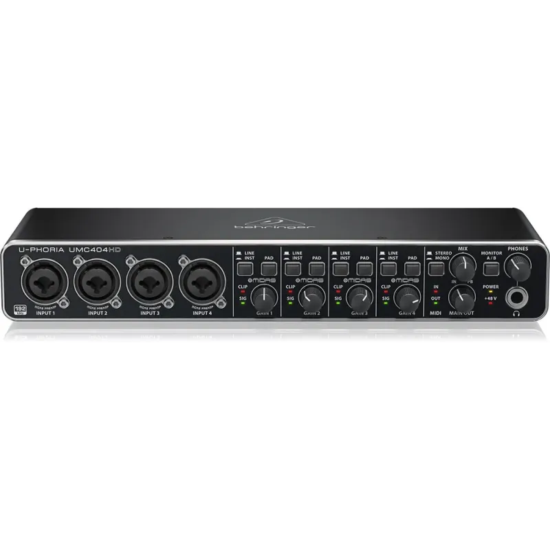 Behringer U-Phoria USB Audio Interface with Midas Mic Preamplifiers Behringer U-Phoria USB Audio Interface with Midas Mic Preamplifiers