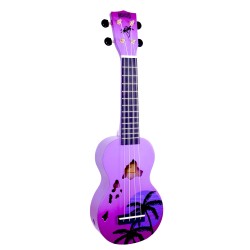 Mahalo MD1HAPPB Ukulele Soprano " Hawaii " Designer Series Purple Burst with Bag