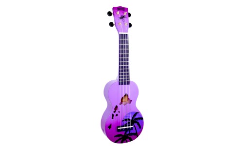 Mahalo MD1HAPPB Ukulele Soprano " Hawaii " Designer Series Purple Burst with Bag