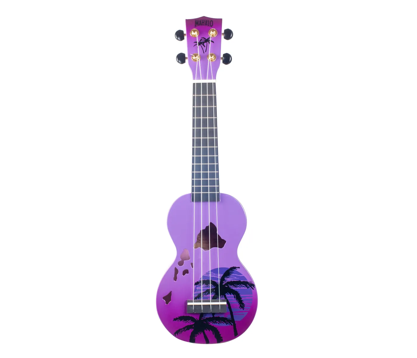 Mahalo Ukulele Soprano " Hawaii " Designer Series Purple Burst with Bag
