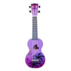 Mahalo MD1HAPPB Ukulele Soprano " Hawaii " Designer Series Purple Burst with Bag