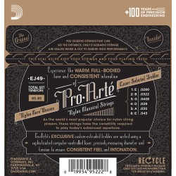 D'Addario EJ49 Pro-Arte Black Nylon Classical Guitar Strings - Normal Tension