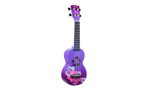 Mahalo MD1HBPPB Ukulele Soprano " Hibiscus " Designer Series Purple Burst with Bag