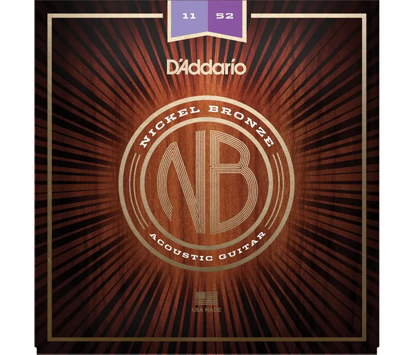 D'Addario NB1152 Nickel Bronze Acoustic Guitar Strings Light - 11-52