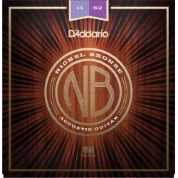 D'Addario NB1152 Nickel Bronze Acoustic Guitar Strings Light - 11-52