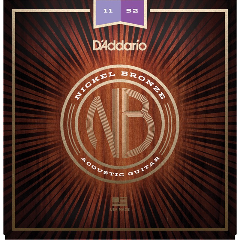 D'Addario NB1152 Nickel Bronze Acoustic Guitar Strings Light - 11-52