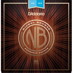 D'Addario NB1253 Nickel Bronze Acoustic Guitar Strings Light - 12-53