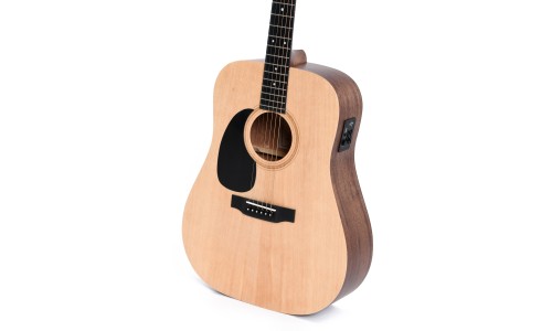 Sigma Guitars DMEL D-14 Fret Left Handed Solid Top Sitka Spruce Semi Acoustic Guitar - Natural