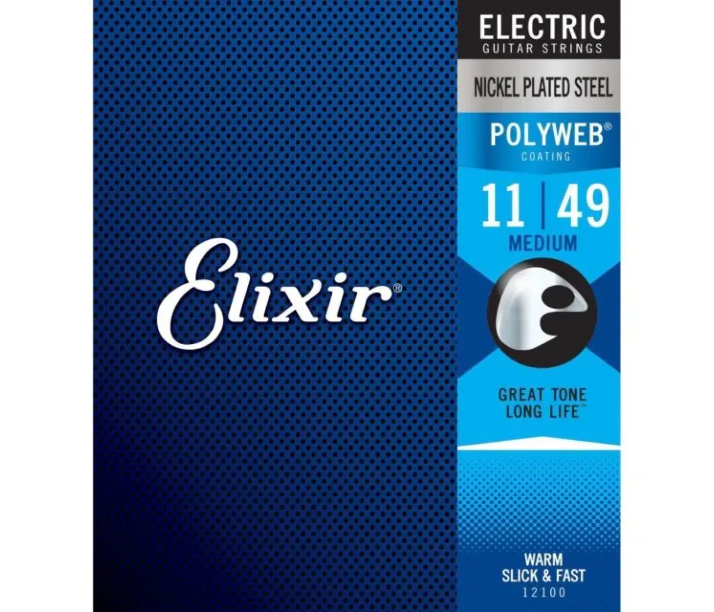 Elixir Strings 12100 Electric Guitar Strings Polyweb Medium - .011-.049